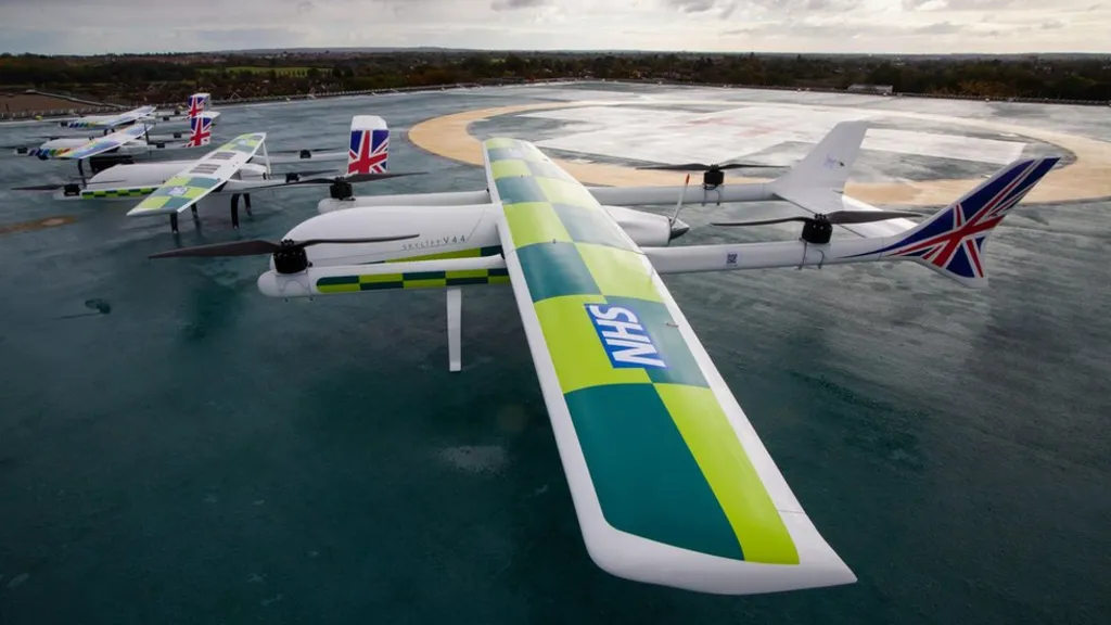 NHS delivery drones used in a trial in 2022