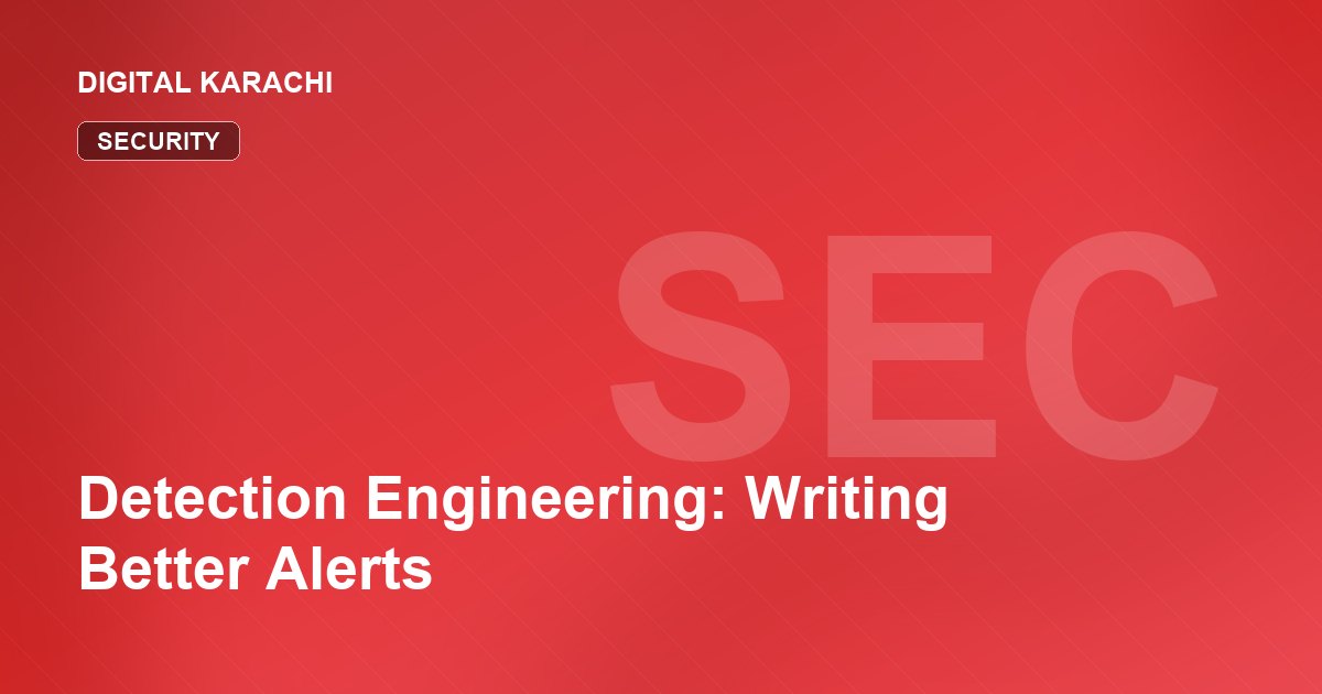 Detection Engineering: Writing Better Alerts