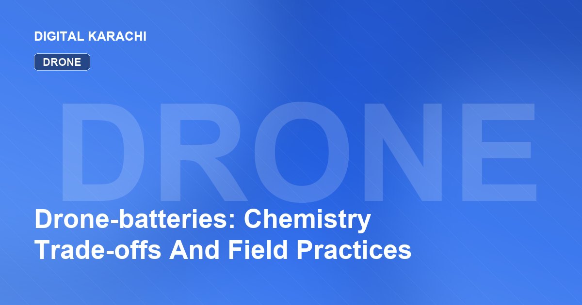 Drone-batteries: Chemistry Trade-offs And Field Practices